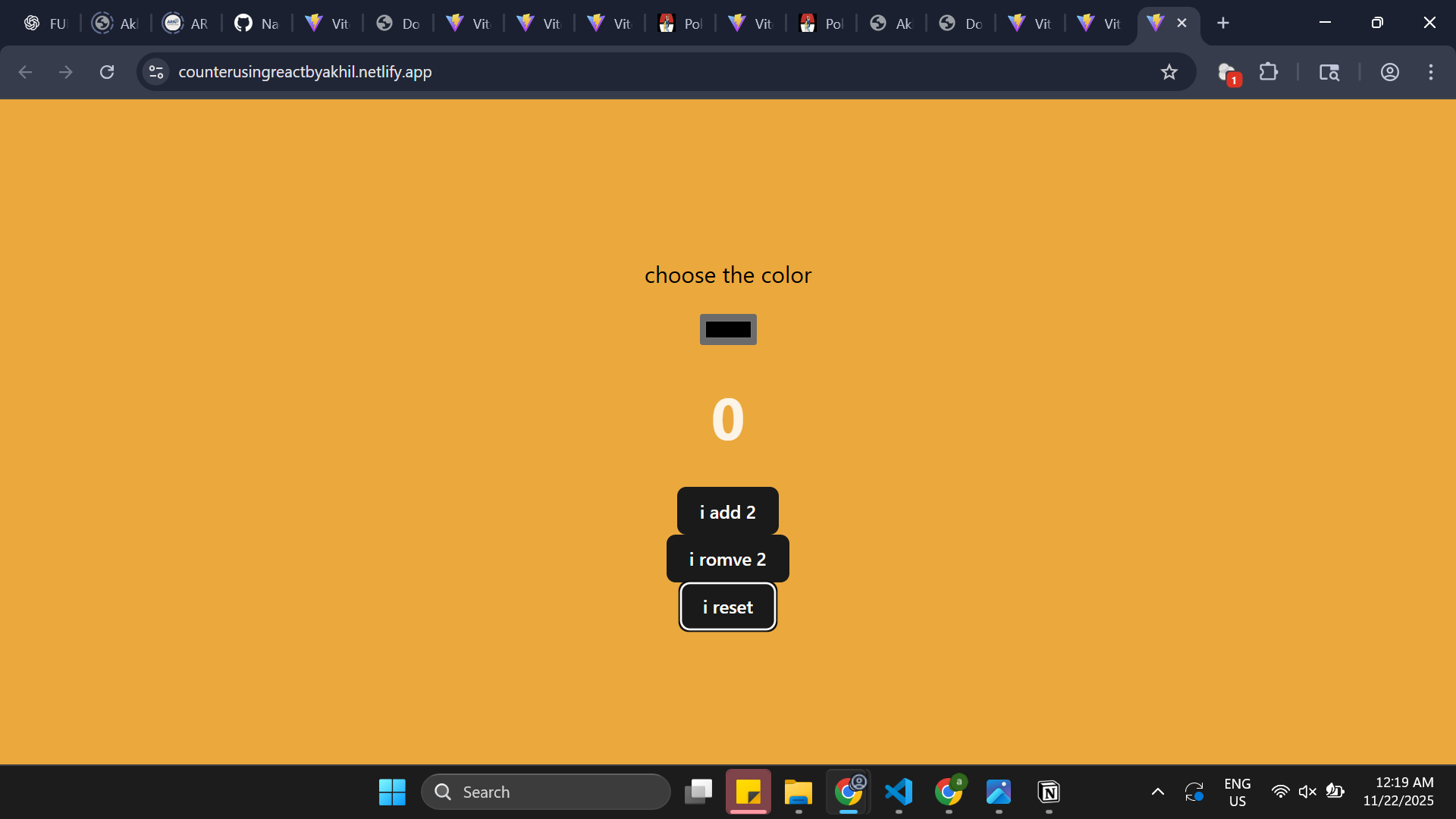 React counter app preview